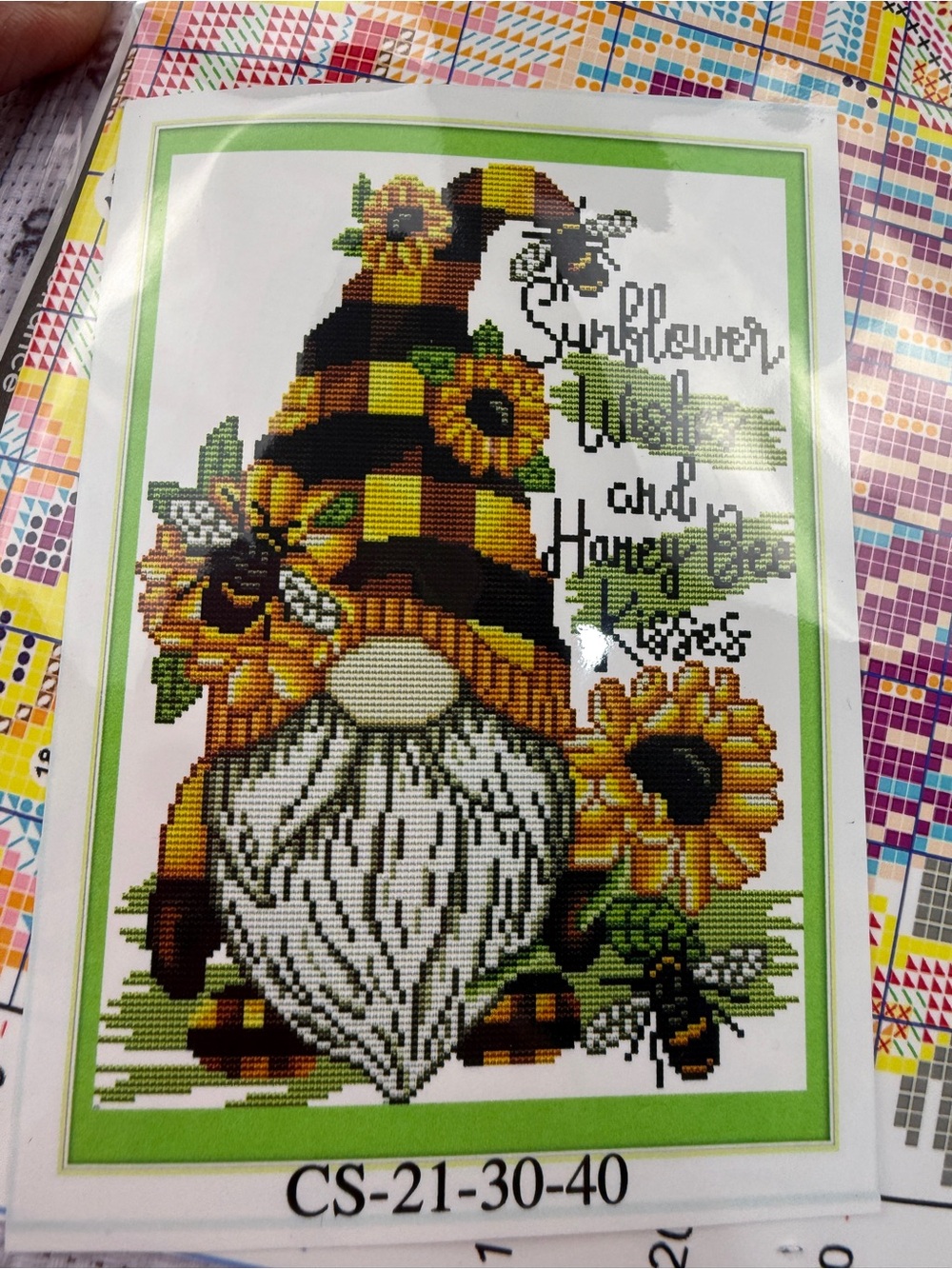 Sunflower Gnome Cross Stitch Project | Cottagecore Craft
